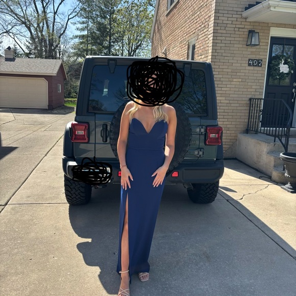 Amanda Uprichard Navy Strapless- size: S- hemmed fit 5’5” height - Picture 3 of 3